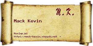 Mack Kevin névjegykártya